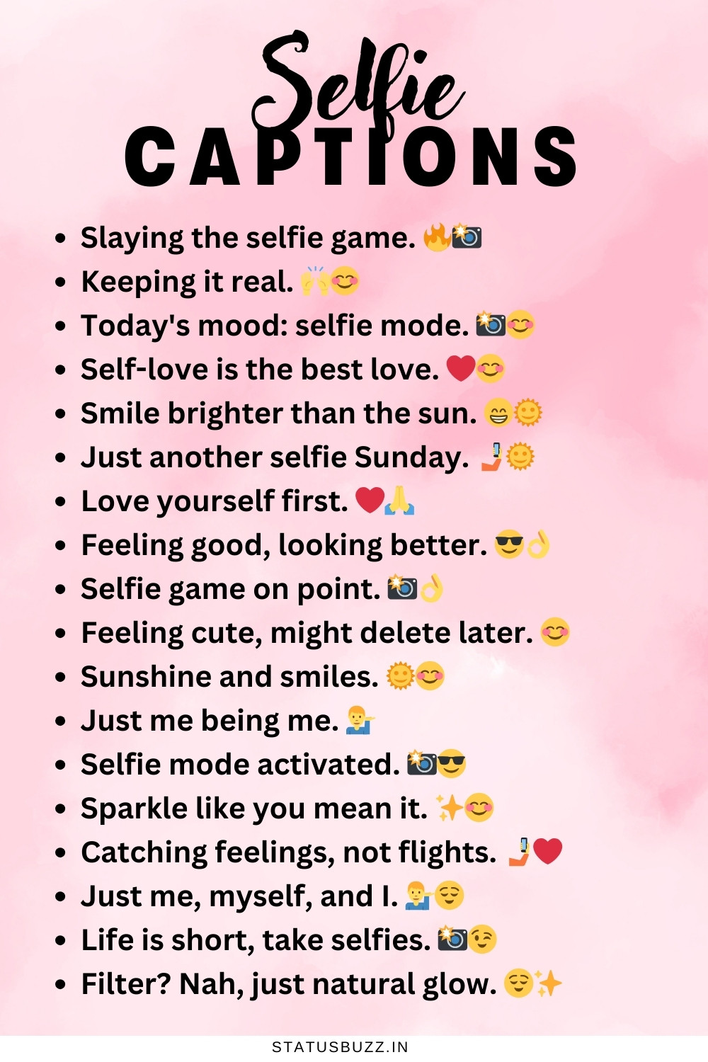 220+ Awesome Selfie Captions For Instagram - StatusBuzz