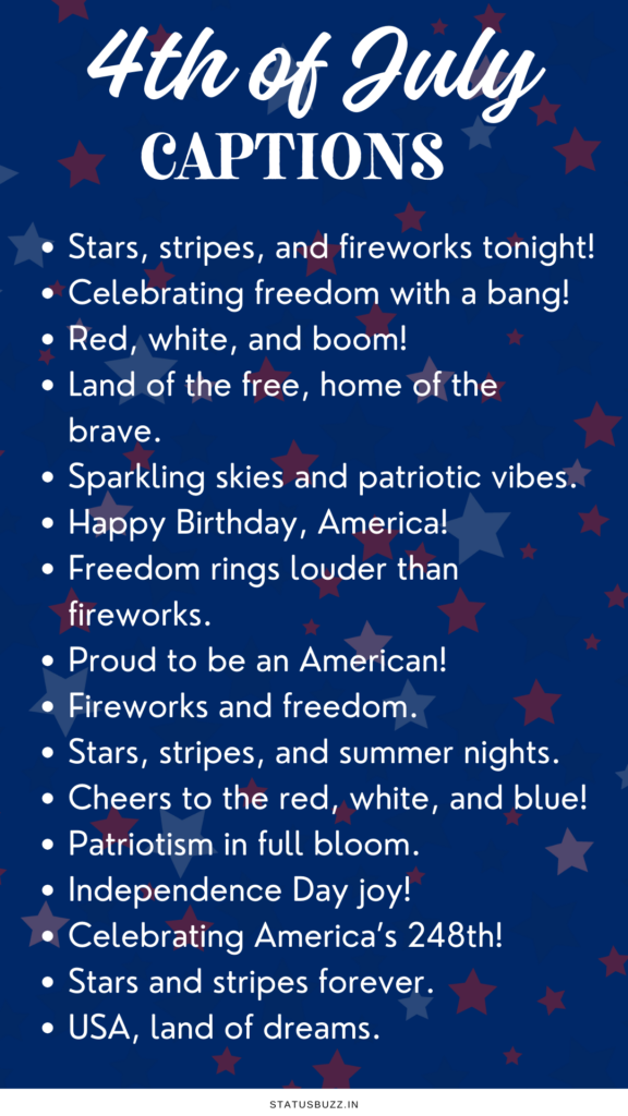 4th of july captions