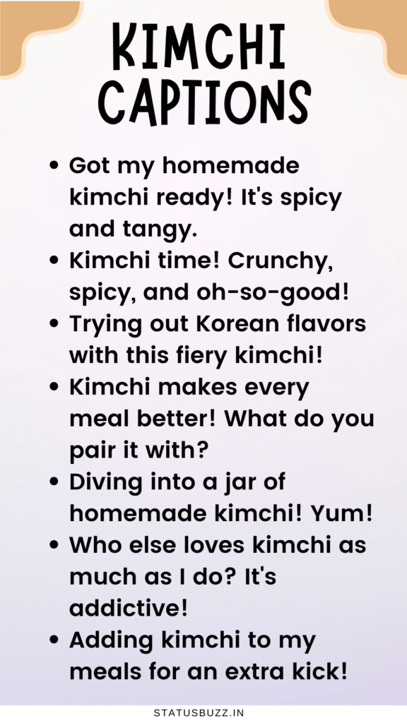 Kimchi Captions For Instagram