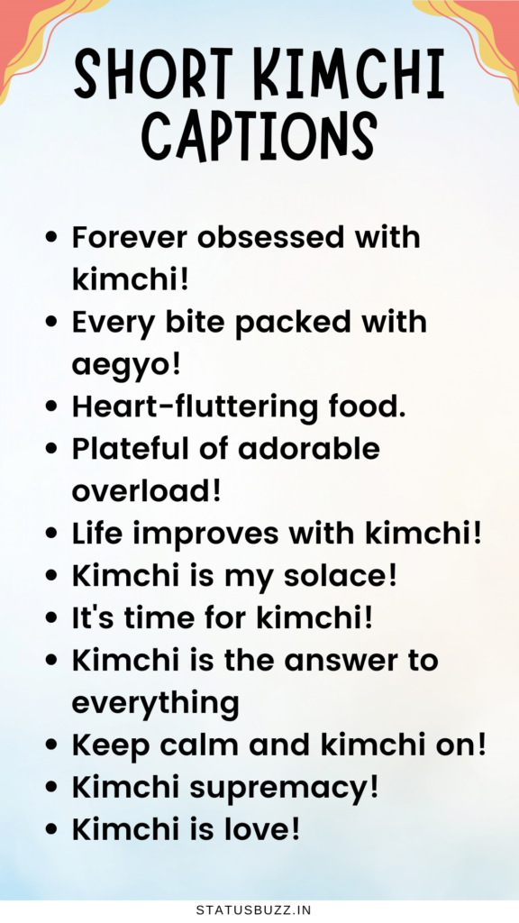 Short Kimchi Captions