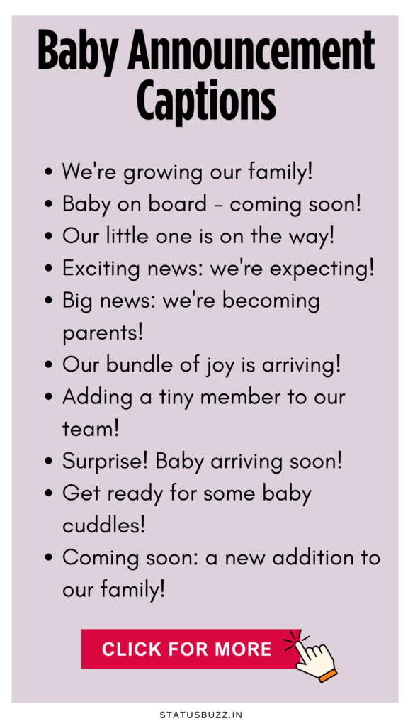 baby announcement captions