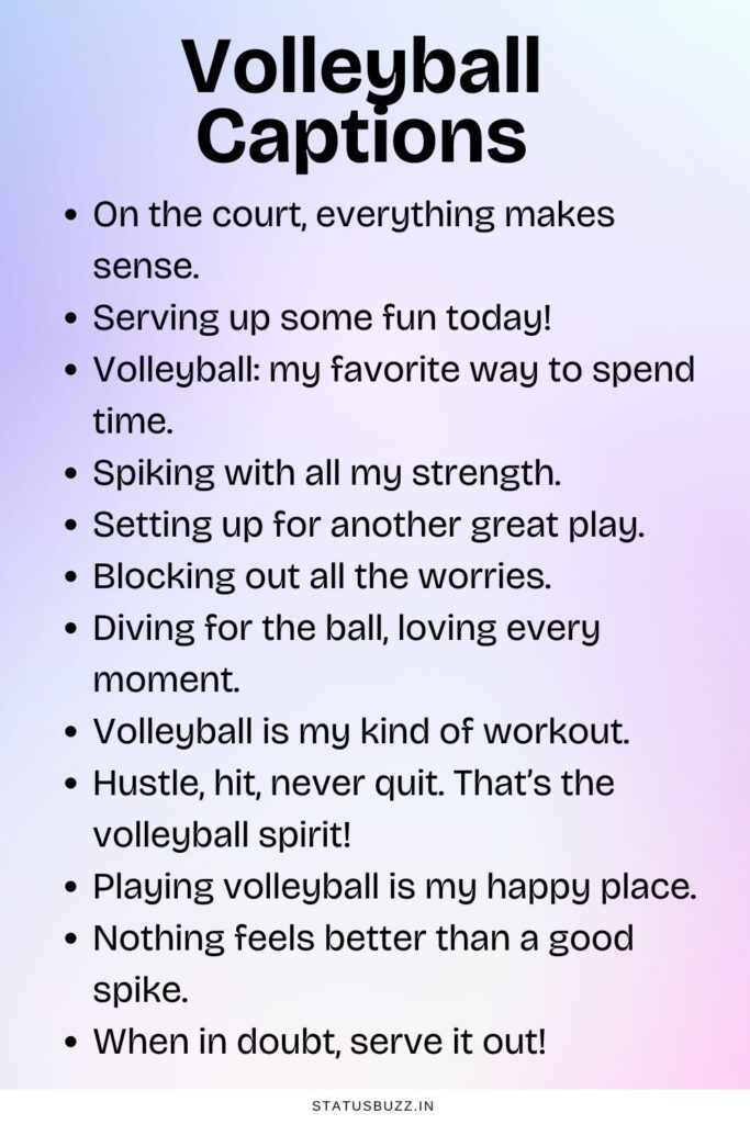 Volleyball Captions