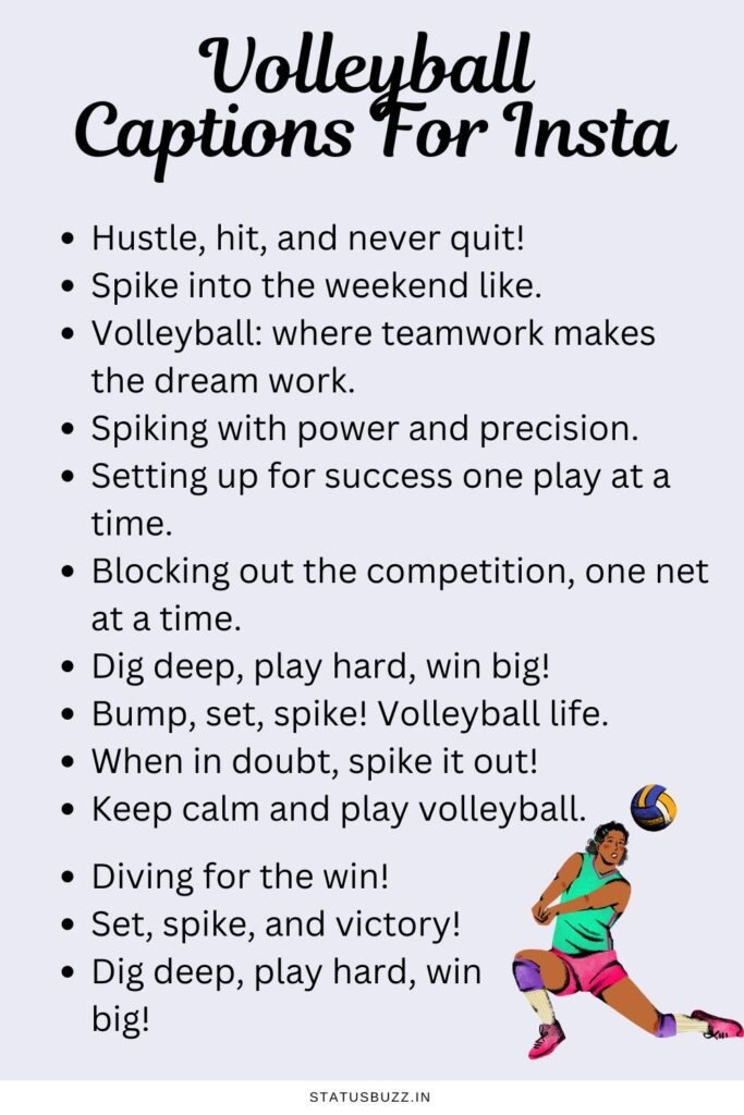 100 Volleyball Captions For Instagram - StatusBuzz