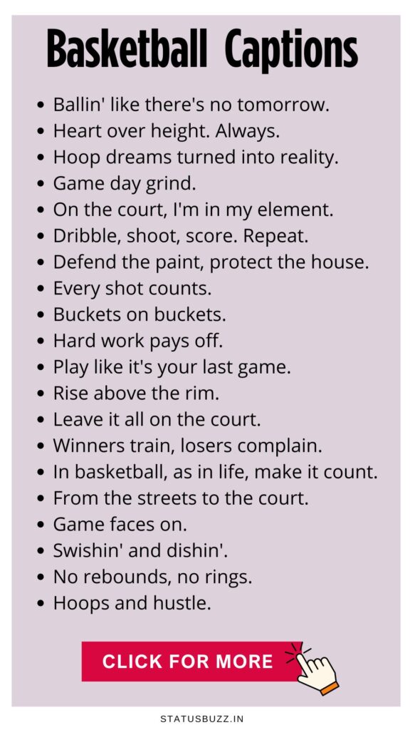 basketball Captions