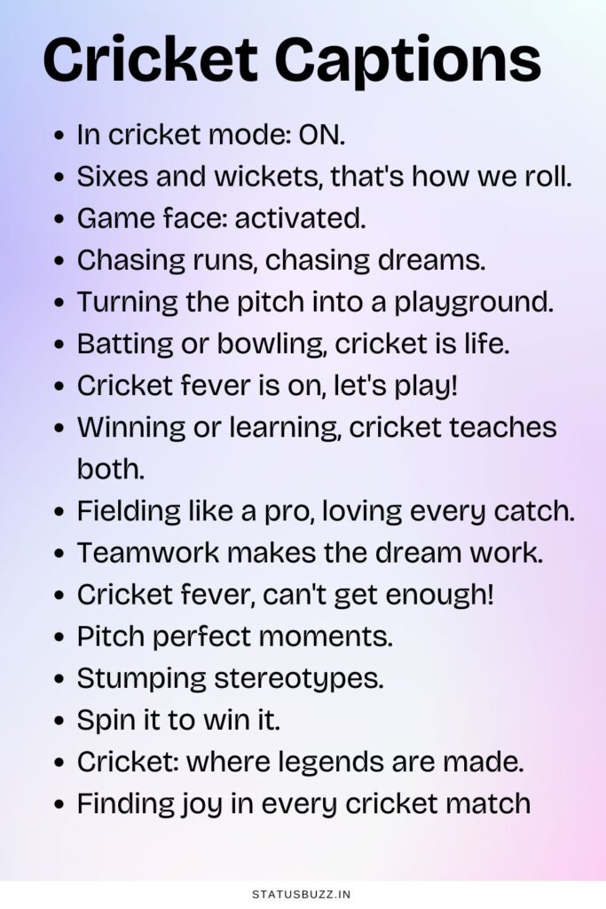 cricket captions