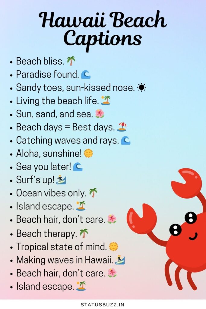 hawaii beach captions