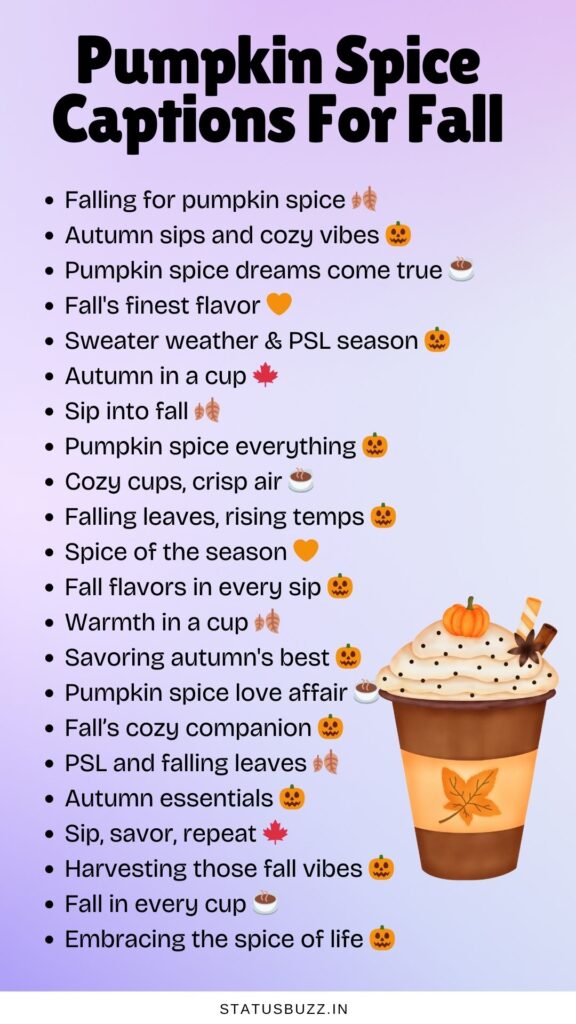 Pumpkin Spice Captions For Fall