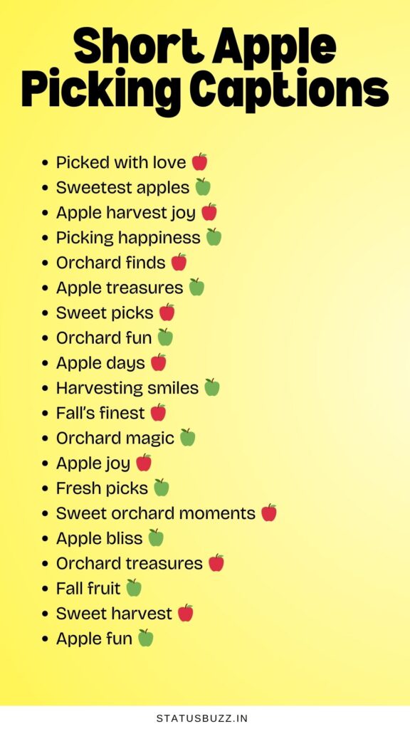 Short Apple Picking Captions