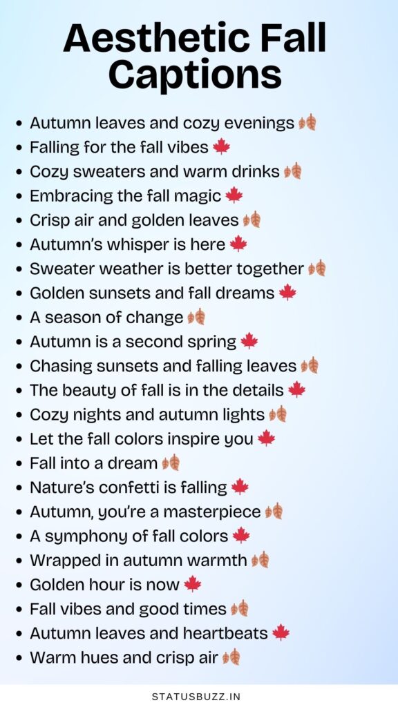 aesthetic fall captions