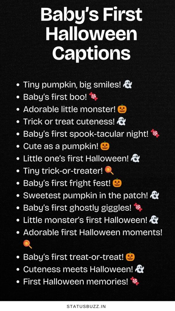 captions for babys first halloween