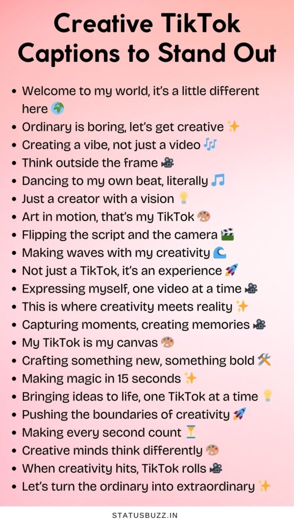 creative tiktok captions