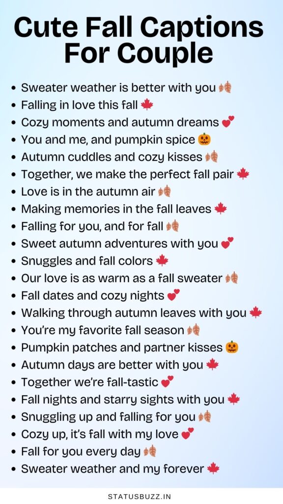 cute fall captions for couple