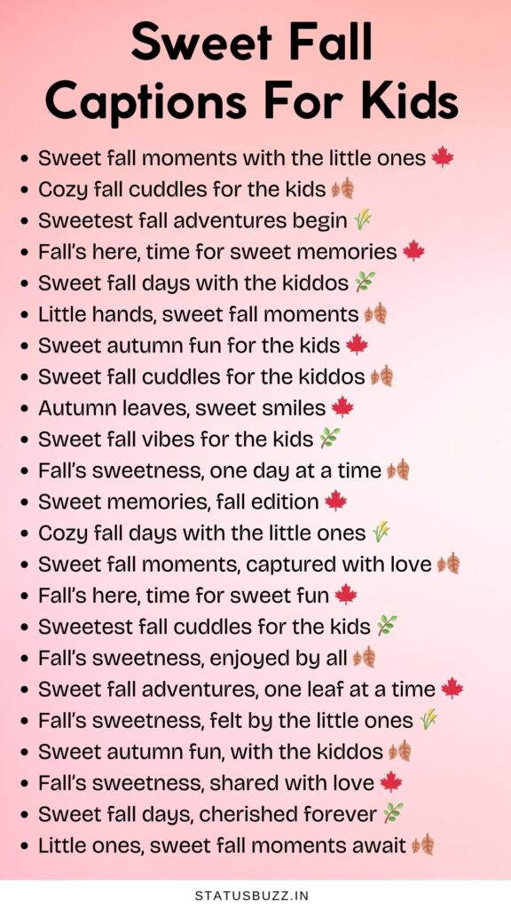 fall captions for kids