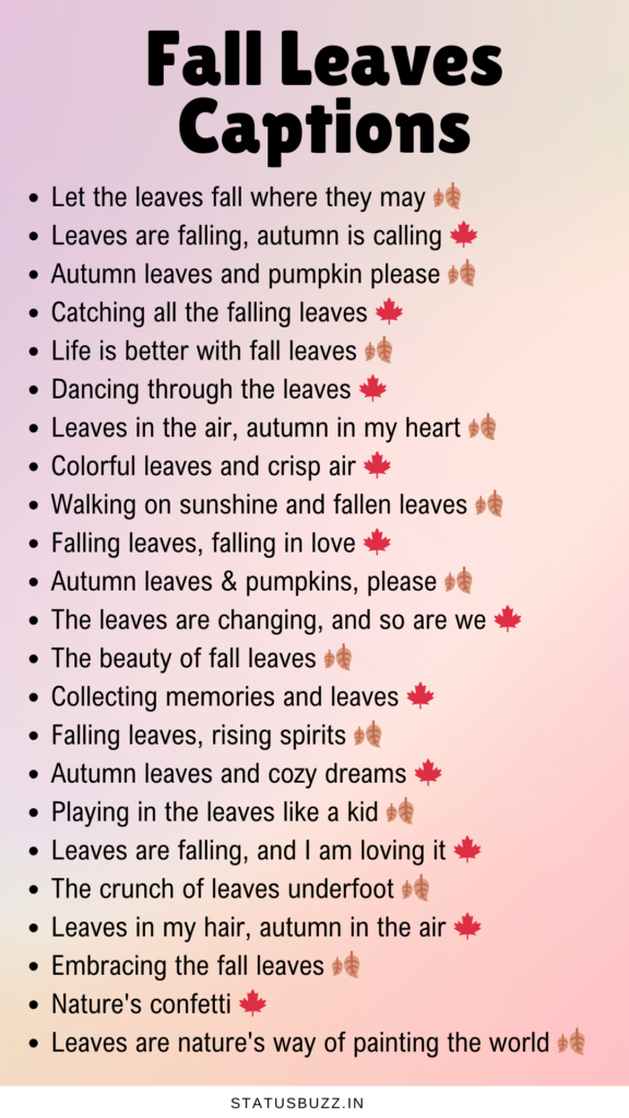 fall leaves captions