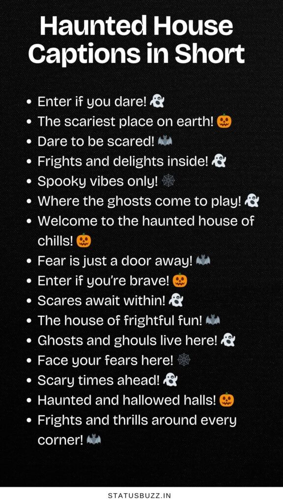 haunted house captions in short