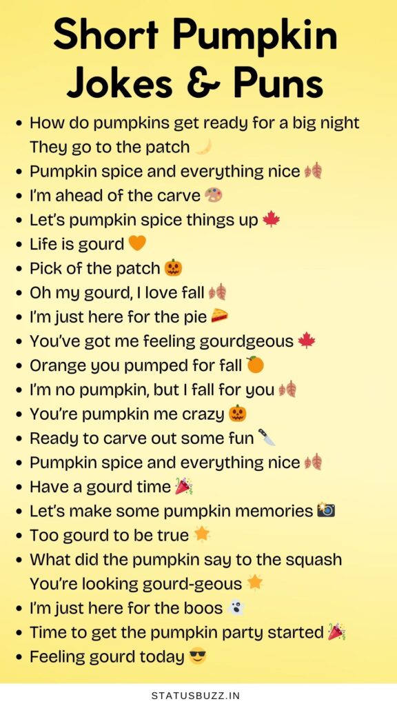 short pumpkin jokes & puns