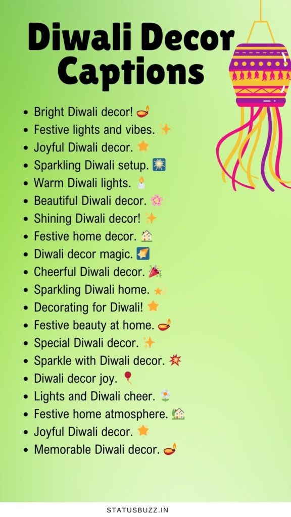 Diwali Decor Captions