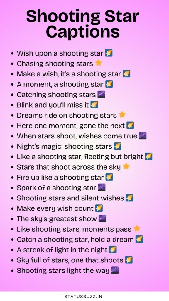 Shooting Star Captions