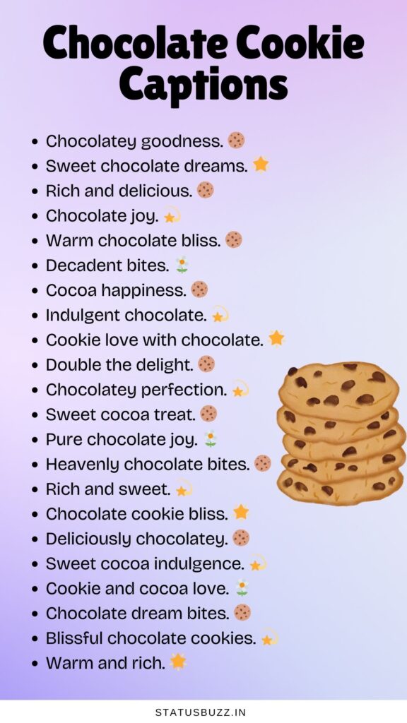 chocolate cookie captions