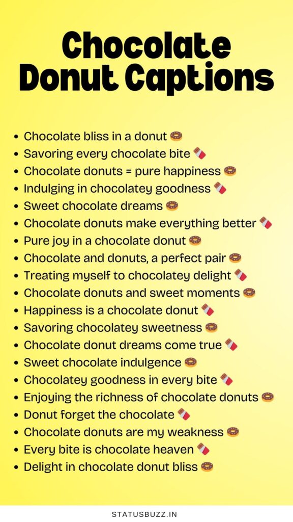 chocolate donut captions