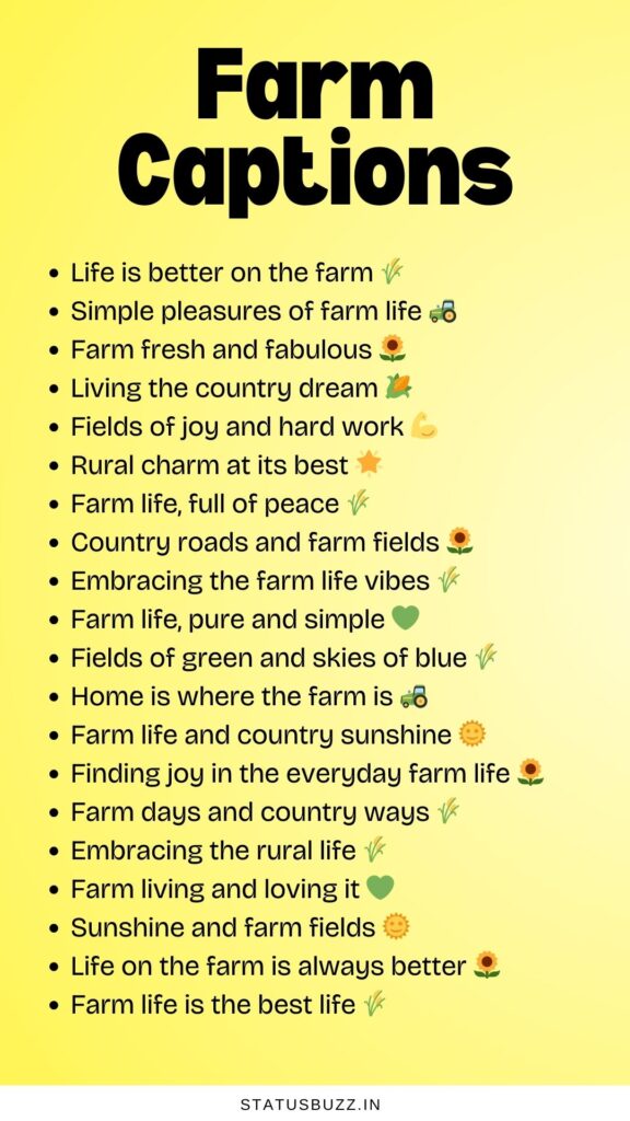 farm captions