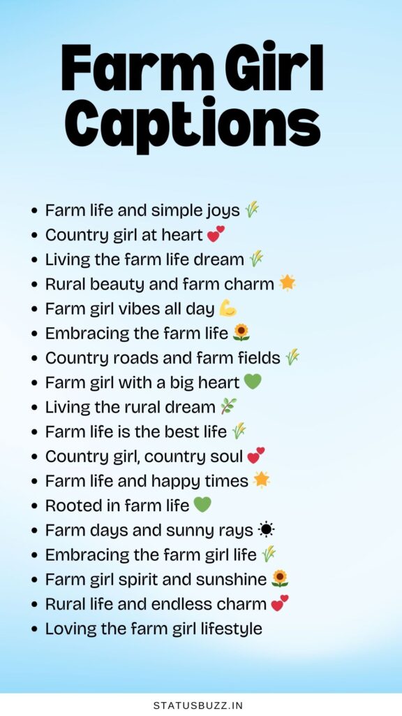 farm girl captions