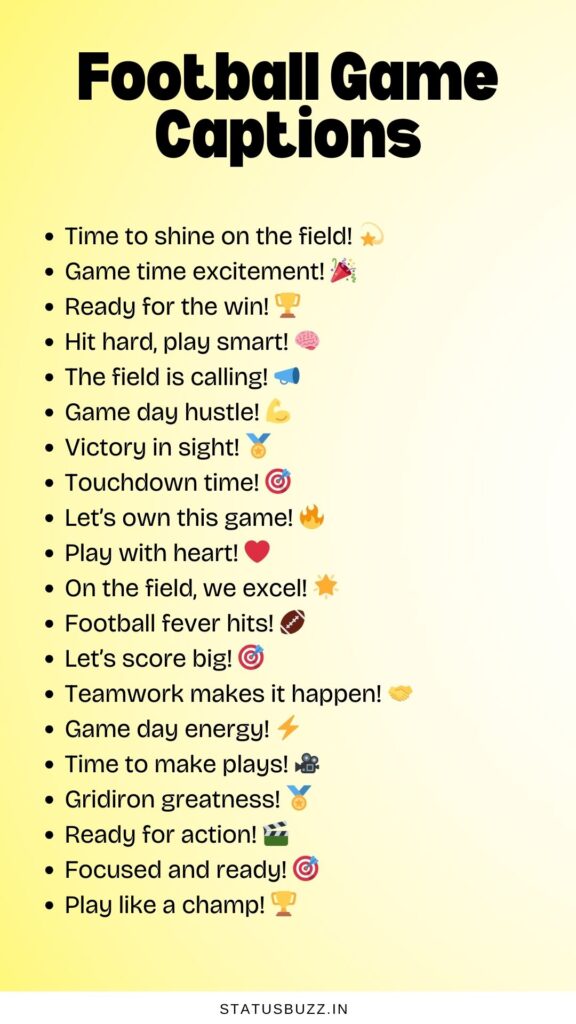 football game captions