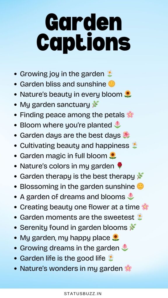 garden captions