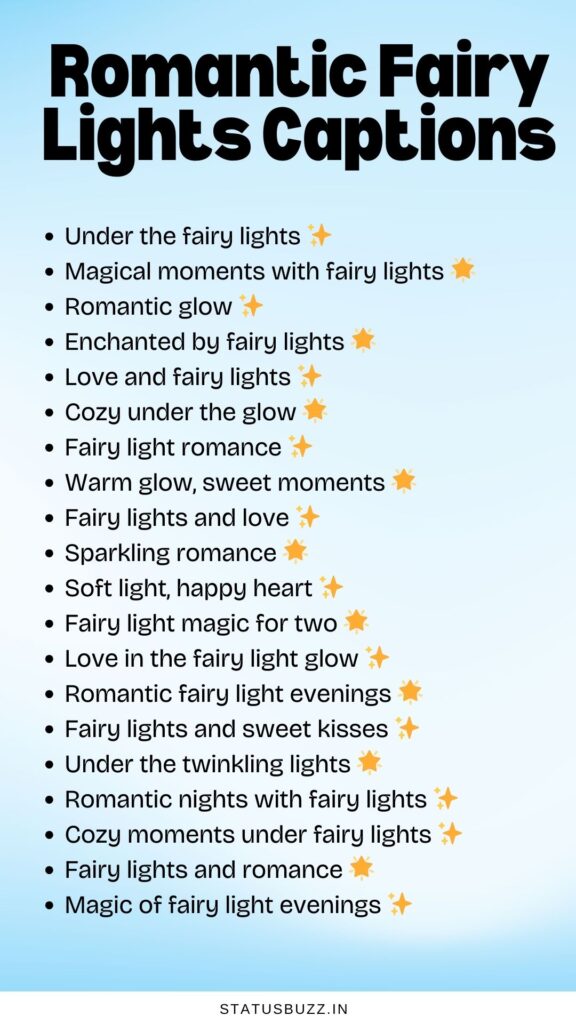 romantic fairy lights captions