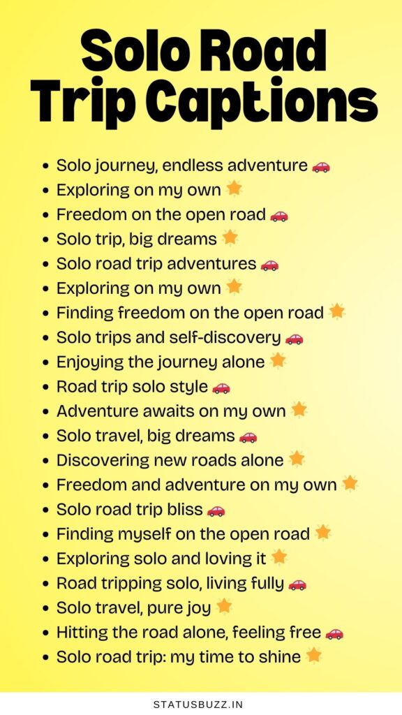 solo road trip captions