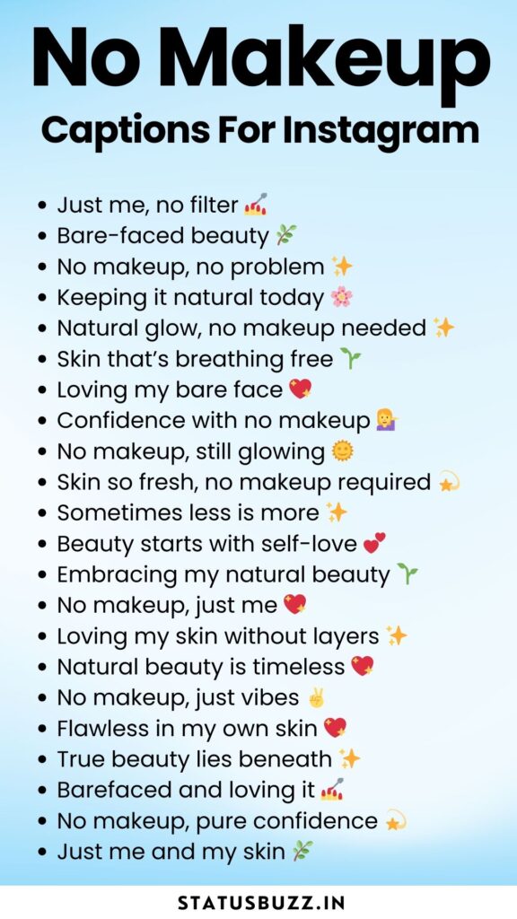 no makeup captions for instagram