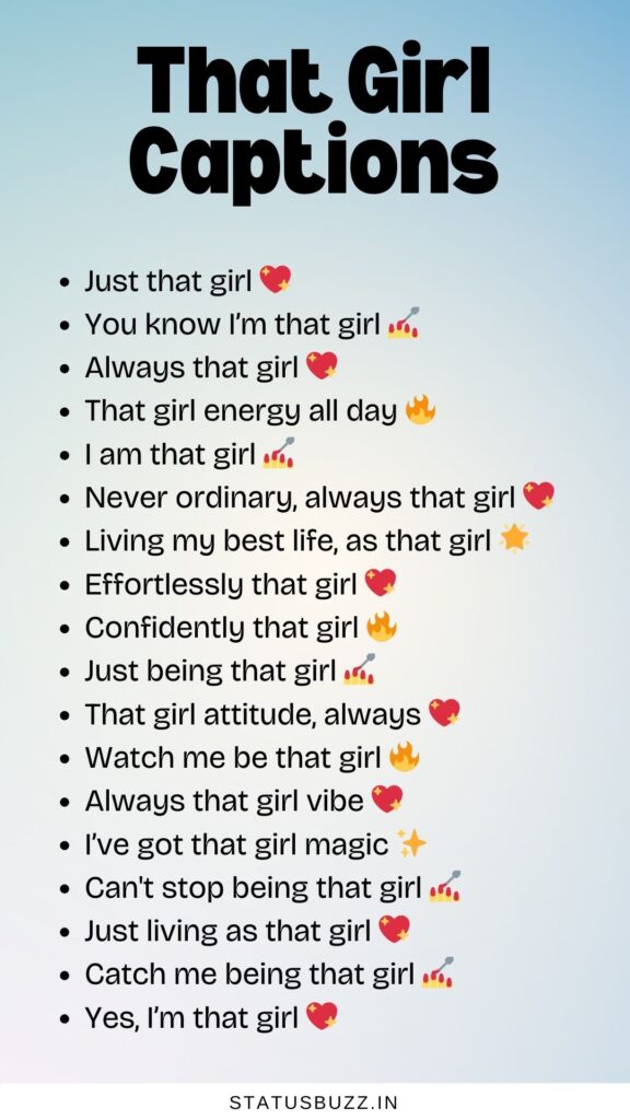 that girl captions