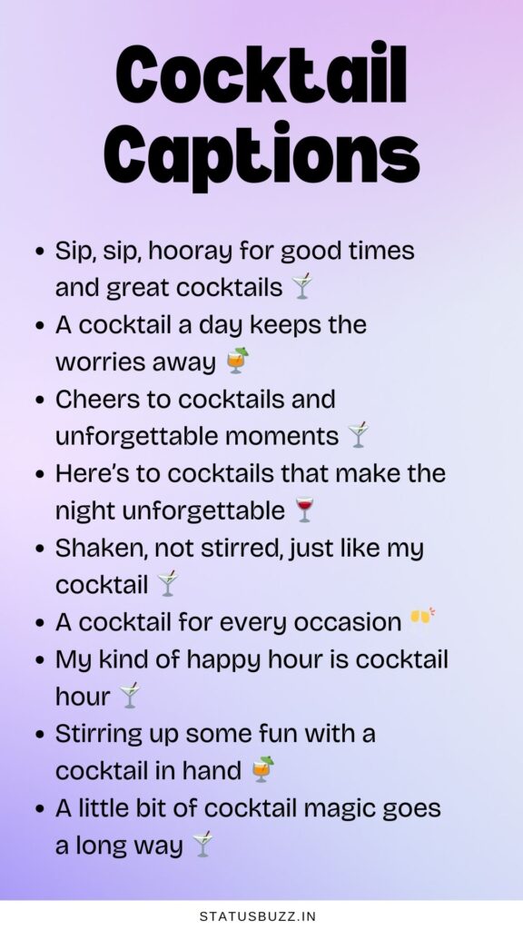 cocktail captions