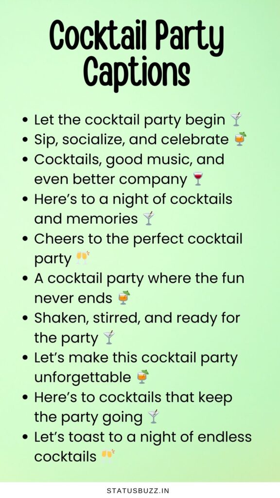 cocktail party captions