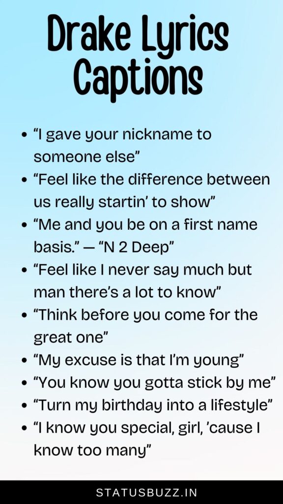 drake lyrics captions