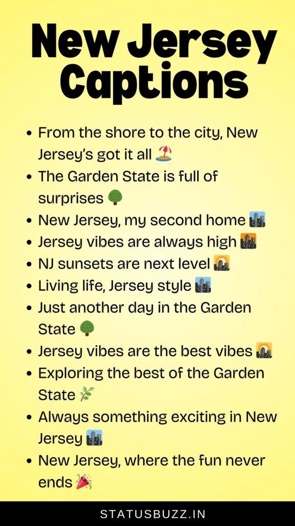 new jersey captions for instagram