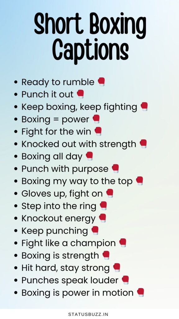 short boxing captions