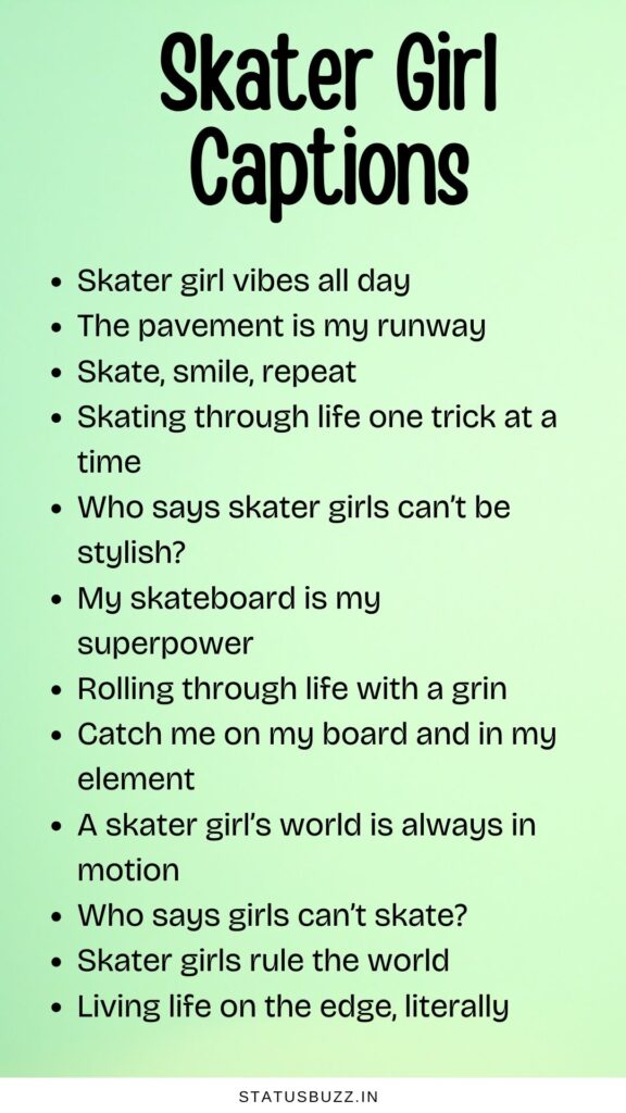skater girl captions