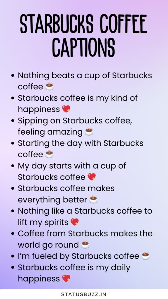starbucks coffee captions