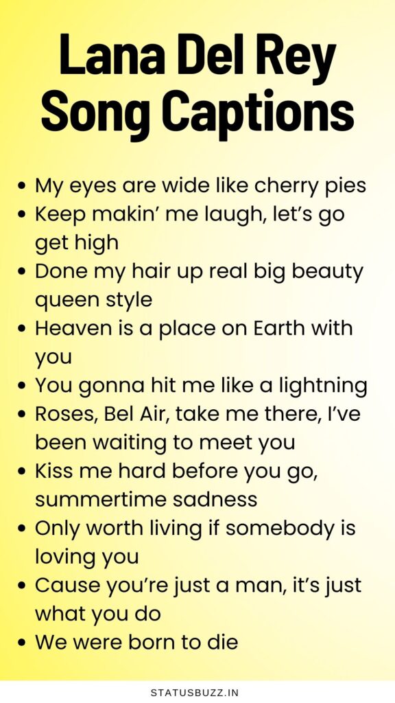 lana del rey song captions