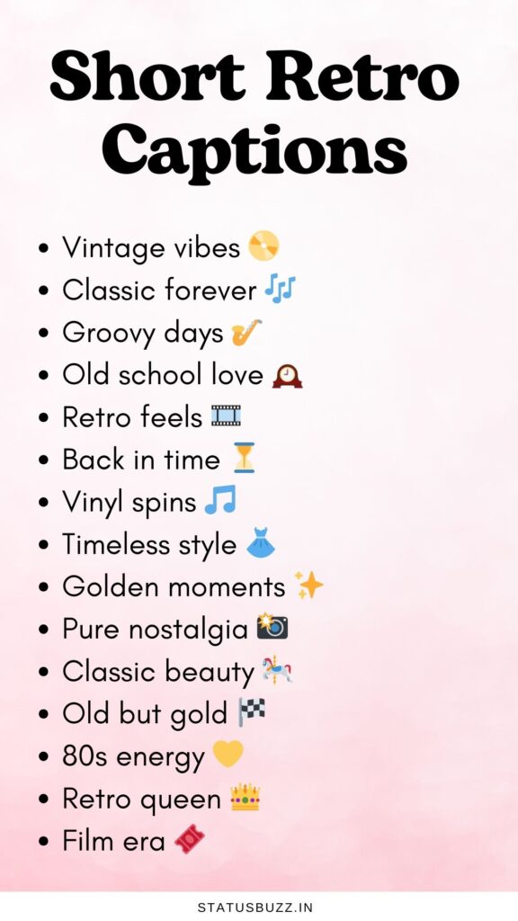 short retro captions