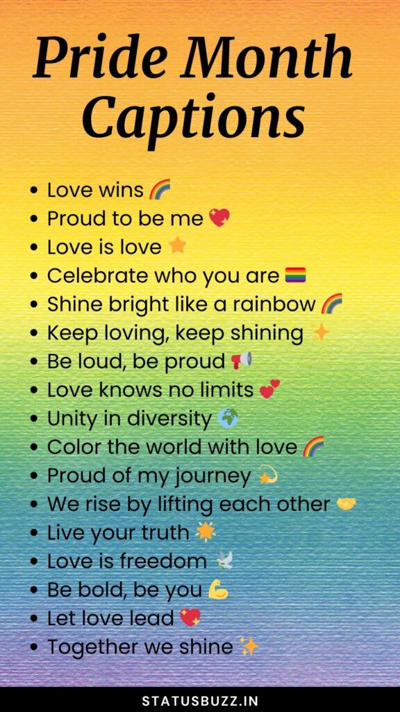 Pride month captions