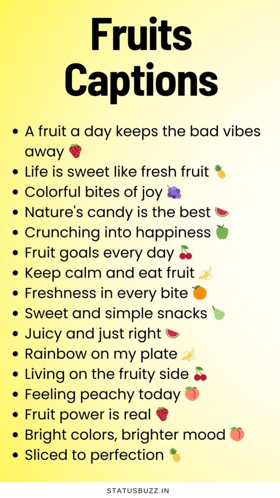 fruits captions