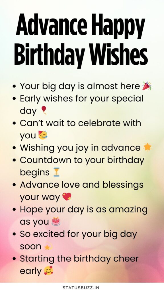 Advance Happy Birthday Wishes