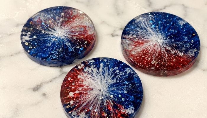 Fireworks Resin Coasters