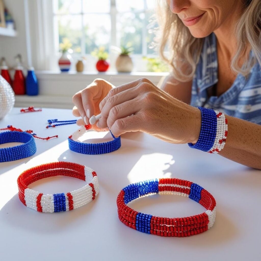 Patriotic Beaded Bracelets