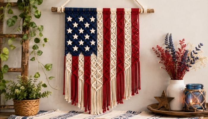 Patriotic Macramé Wall Hanging