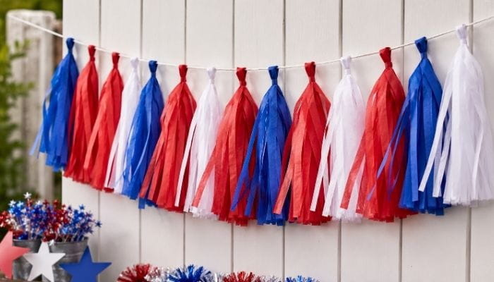 Patriotic Tissue Paper Tassel Garland