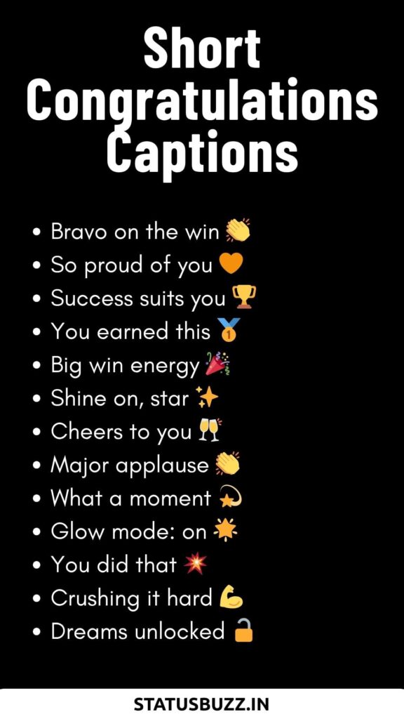 short Congratulations Captions For Instagram 