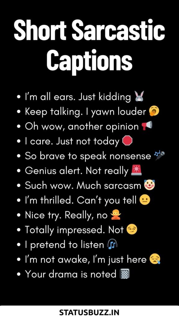 short Sarcastic Captions